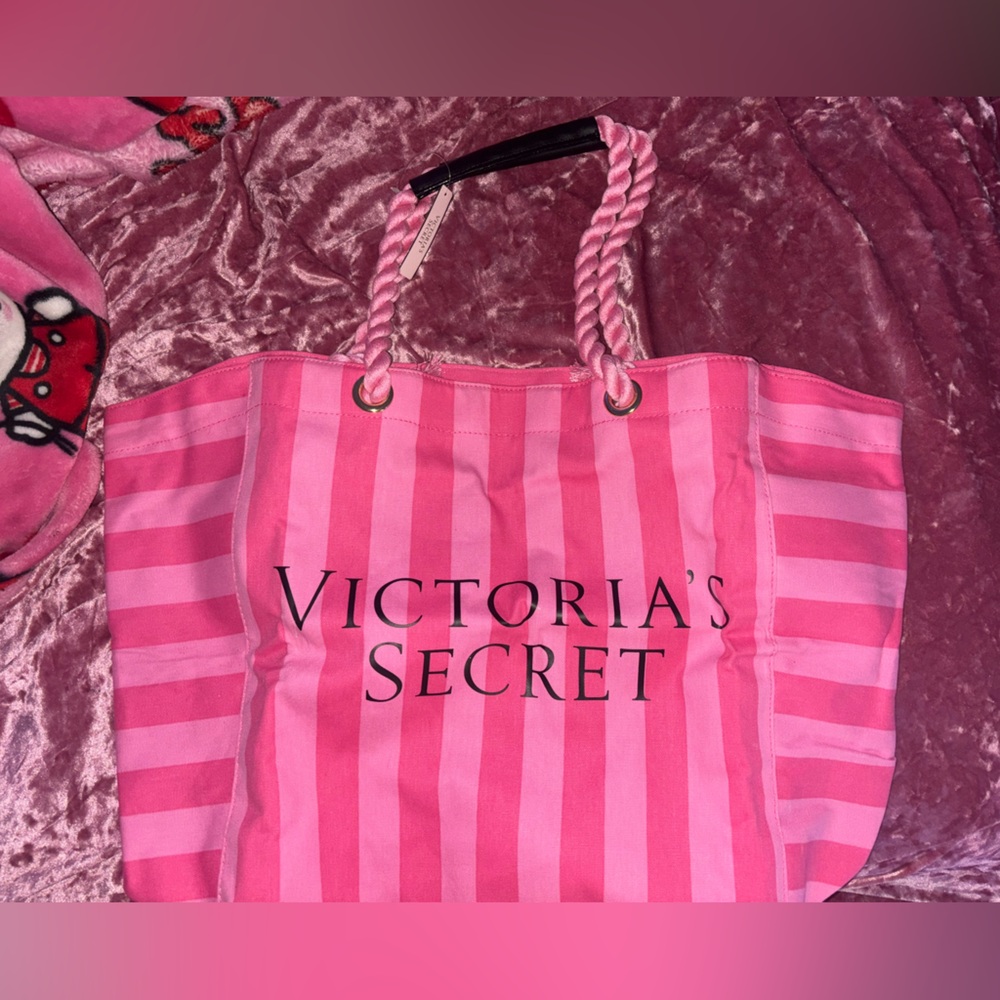 Victoria's Secret Pink Striped Tote Bag new